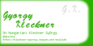 gyorgy kleckner business card